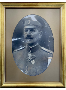 Голям портрет на български полковник от Първата световна война - рамкирана фотография